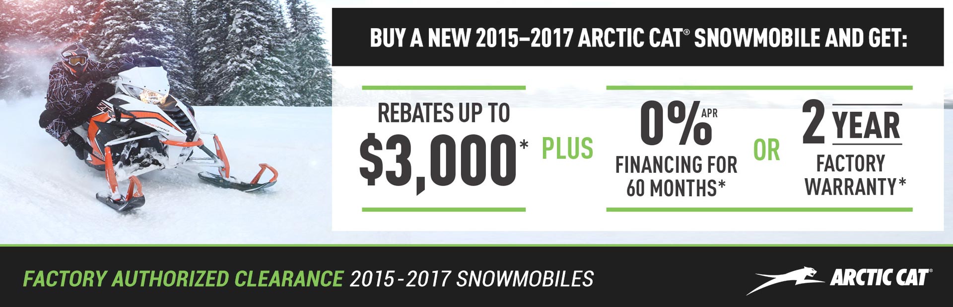 Arctic Cat: Factory Authorized Clearance 2015-2018 Snowmobiles